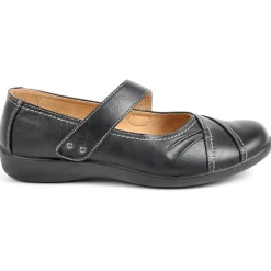 Chaussures Confort|LADY CONFORT Ballerines A Brides Femme Noir