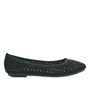 Ballerines|VICE VERSA Ballerines Ajourees Femme Noir Avec Strass