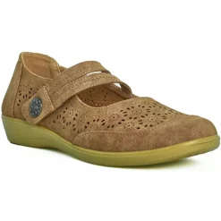 Chaussures Confort|LADY CONFORT Ballerines Confort Femme Marron Semelles Souples