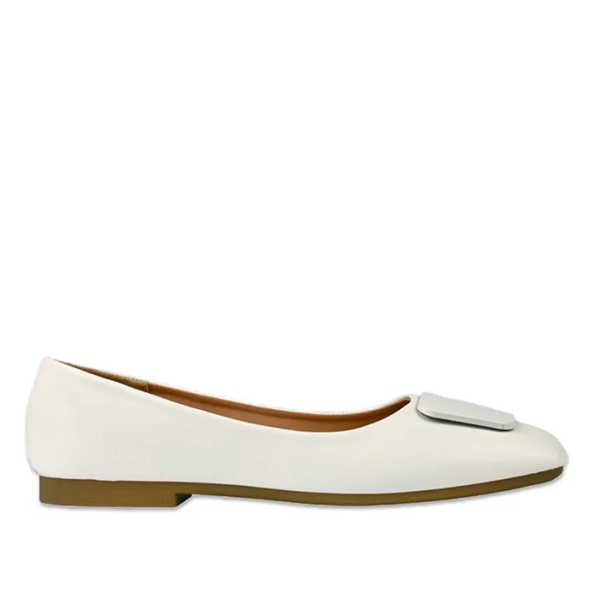 Ballerines|VICE VERSA Ballerines Femme Blanc A Bout Carre