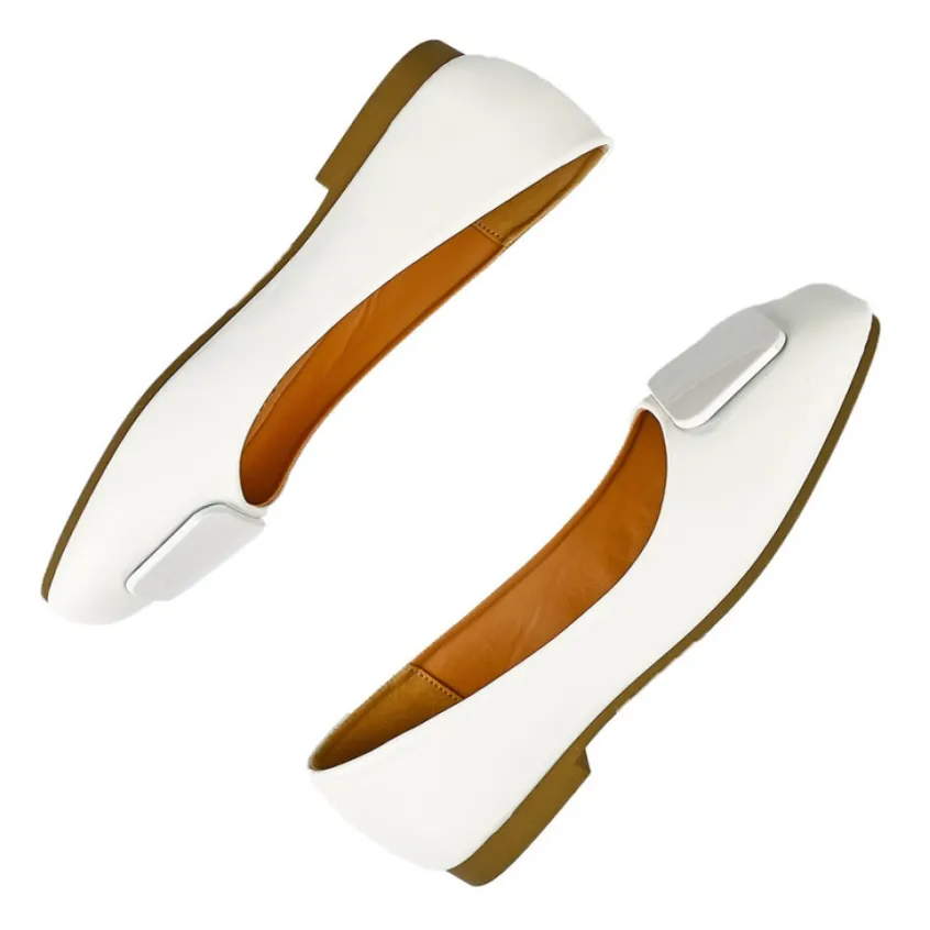 Ballerines|VICE VERSA Ballerines Femme Blanc A Bout Carre