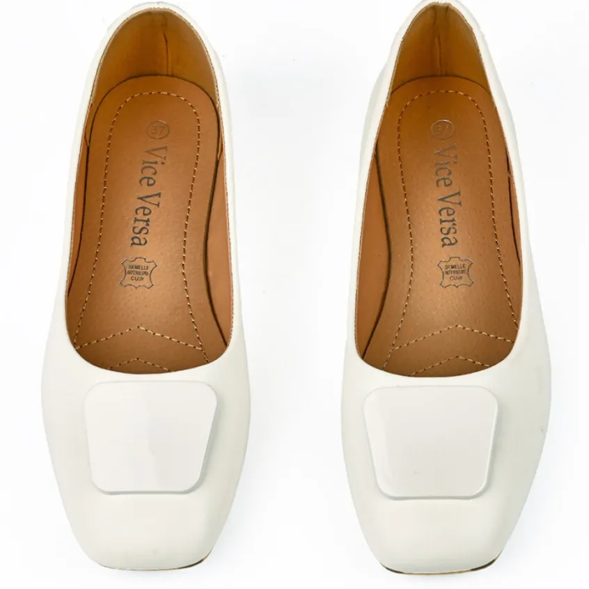 Ballerines|VICE VERSA Ballerines Femme Blanc A Bout Carre