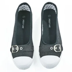 Ballerines|STREET LIFE Ballerines Femme En Toile Noire