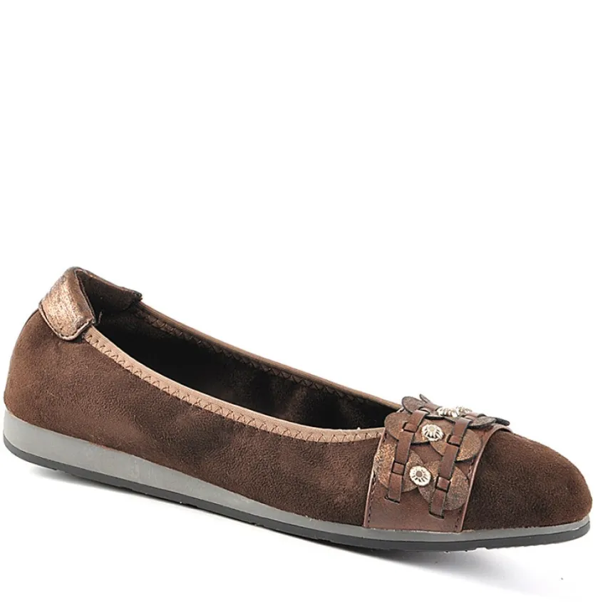 Chaussures Confort|SCALINA Ballerines Femme Marron