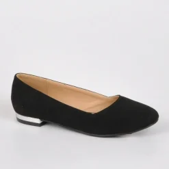 Ballerines|VICE VERSA Ballerines Femme Noir Au Talon Argente