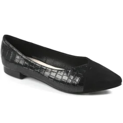 Ballerines|VICE VERSA Ballerines Femme Noir Effet Croco