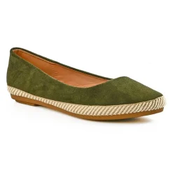 Ballerines|VICE VERSA Ballerines Femme Vert Kaki Semelle Tressee