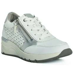Chaussures Confort|LADY CONFORT Basket Femme Blanc Et Argent