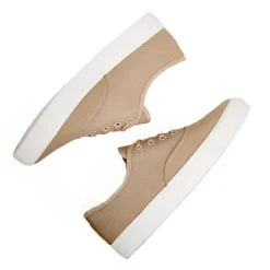 Baskets, Sneakers|STREET LIFE Baskets / Tennis En Toile Beige Lacets Elastiques