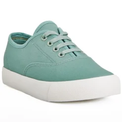 Baskets, Sneakers|STREET LIFE Baskets / Tennis En Toile Vert Lacets Elastiques