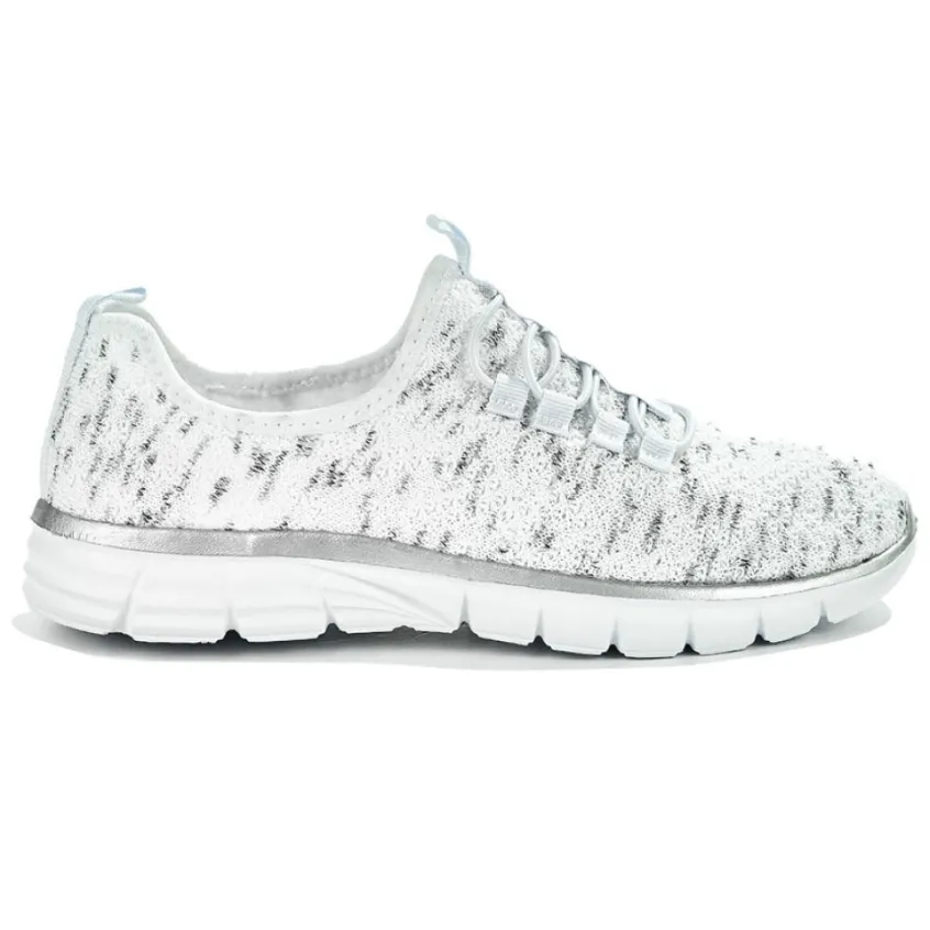 Baskets, Sneakers|STREET LIFE Baskets Avec Lacets Elastiques Femme Blanc Chine