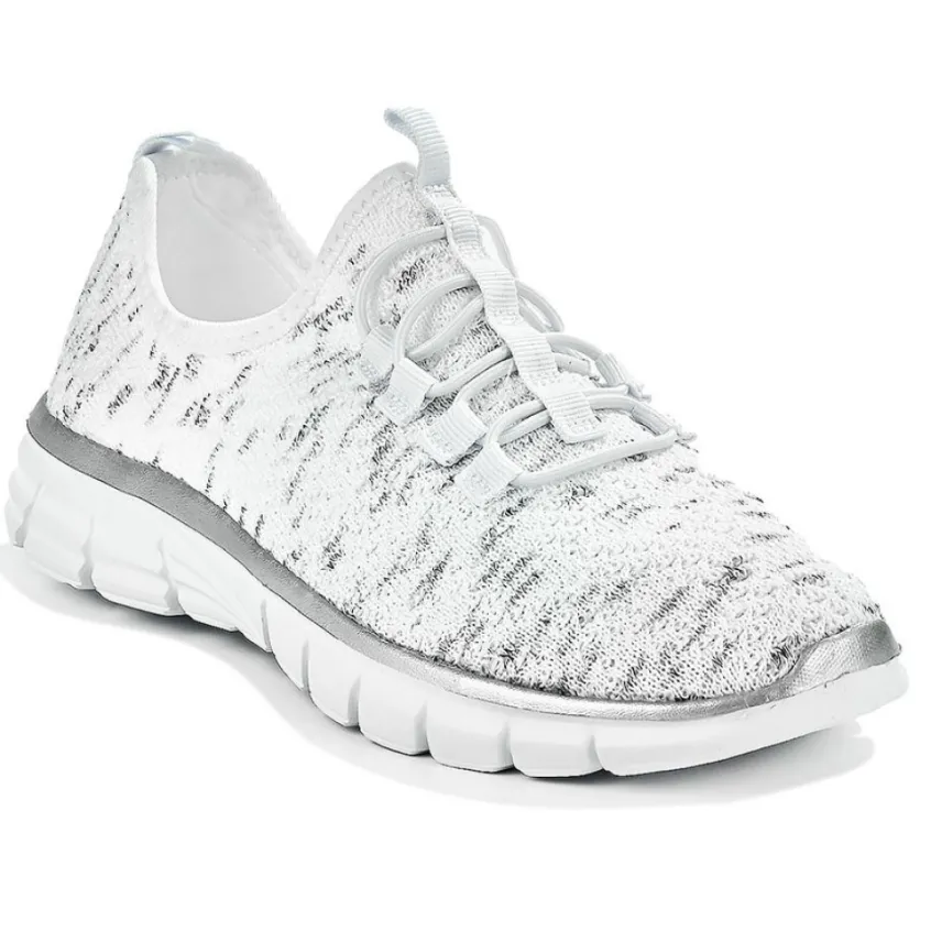 Baskets, Sneakers|STREET LIFE Baskets Avec Lacets Elastiques Femme Blanc Chine