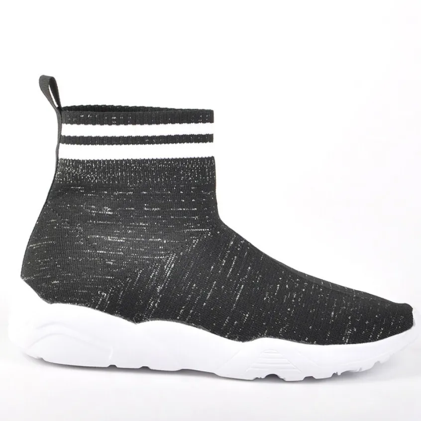 Baskets, Sneakers|GIRL TIME Baskets Chaussettes Femme Noir Ultra Leger