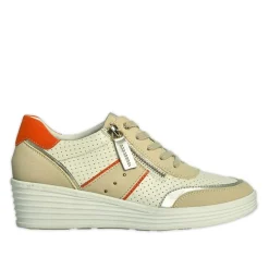 Chaussures Confort|SCALINA Baskets Compensees Femme Beige