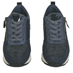 Chaussures Confort|SCALINA Baskets Confort Femme Bleu Marine A Fermeture Eclair