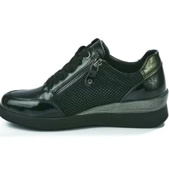 Chaussures Confort|LADY CONFORT Baskets Confort Femme Noir Avec Fermeture Eclair