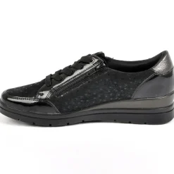 Chaussures Confort|LADY CONFORT Baskets Femme Avec Strass Noir