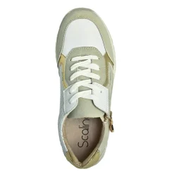 Chaussures Confort|SCALINA Baskets Femme Blanc Et Beige