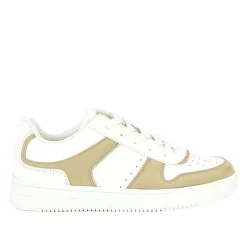 Baskets, Sneakers|STREET LIFE Baskets Femme Blanc Et Beige