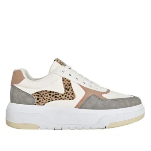 Baskets, Sneakers|STREET LIFE Baskets Femme Blanc Motif Leopard