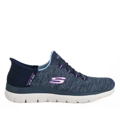 Baskets, Sneakers|SKECHERS Baskets Femme Bleu Marine Slip-Ins Summits