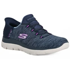 Baskets, Sneakers|SKECHERS Baskets Femme Bleu Marine Slip-Ins Summits