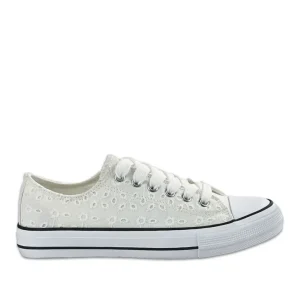Baskets, Sneakers|STREET LIFE Baskets Femme Dentelle Blanche Broderie Anglaise