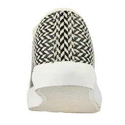 Baskets, Sneakers|STREET LIFE Baskets Femme Effet Tisse Noire Et Blanche