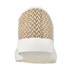 Baskets, Sneakers|STREET LIFE Baskets Femme Effet Tisse Beige Et Blanche