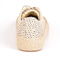 Baskets, Sneakers|STREET LIFE Baskets Femme En Toile Beige Semelle Corde
