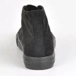 Baskets, Sneakers|STREET LIFE Baskets Femme En Toile Noire Unie