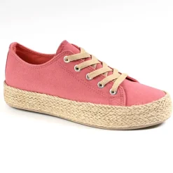 Baskets, Sneakers|STREET LIFE Baskets Femme En Toile Rose Semelle Corde