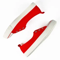 Baskets, Sneakers|STREET LIFE Baskets Femme En Toile Rouge