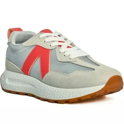 Baskets, Sneakers|STREET LIFE Baskets Femme Gris Et Orange