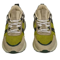 Baskets, Sneakers|STREET LIFE Baskets Femme Gris Et Vert Style Dad Shoes