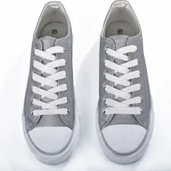 Baskets, Sneakers|STREET LIFE Baskets Femme Irisees En Toile Grise