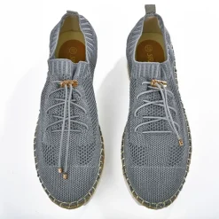 Baskets, Sneakers|STREET LIFE Baskets Femme Maille Grise Lacets Elastiques