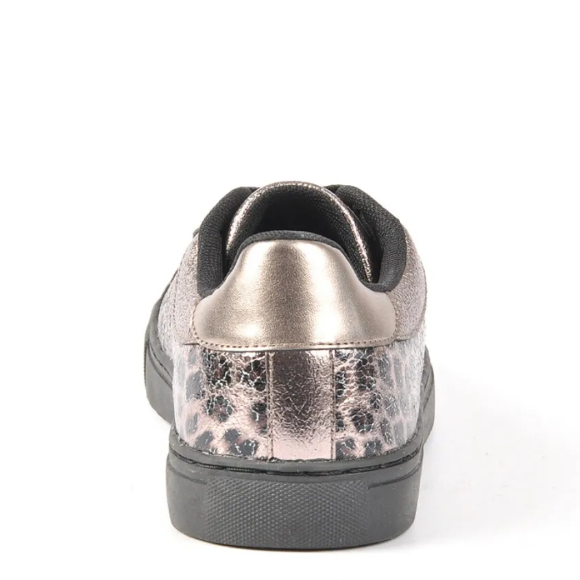 Baskets, Sneakers|GIRL TIME Baskets Femme Motif Leopard Gris