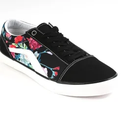 Baskets, Sneakers|STREET LIFE Baskets Femme Noir A Fleurs