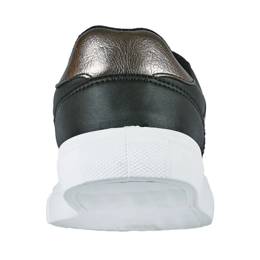 Baskets, Sneakers|STREET LIFE Baskets Femme Noir A Paillettes