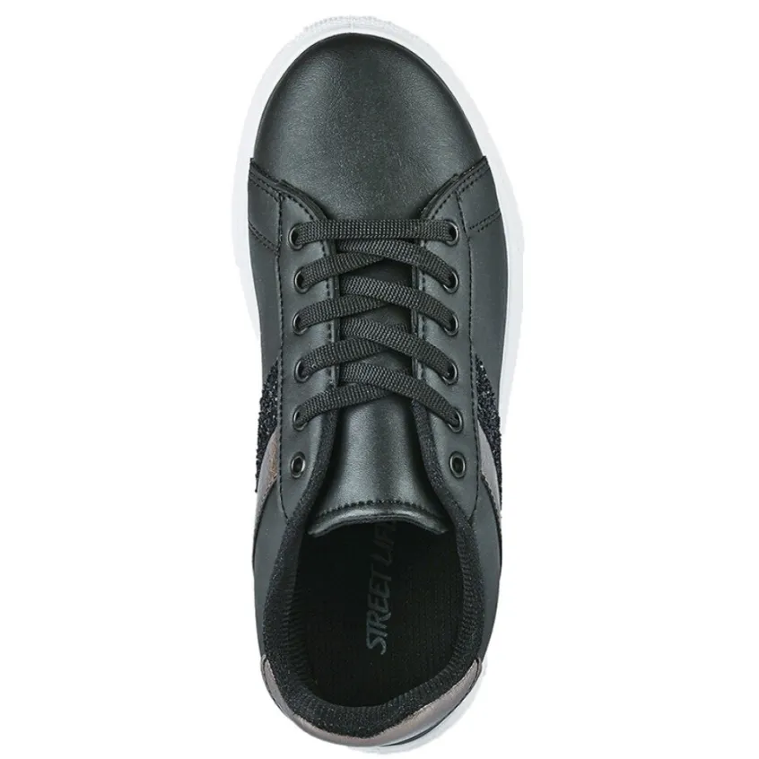 Baskets, Sneakers|STREET LIFE Baskets Femme Noir A Paillettes
