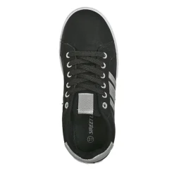 Baskets, Sneakers|STREET LIFE Baskets Femme Noir Et Argente