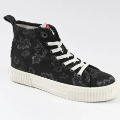 Baskets, Sneakers|LEE COOPER Baskets Femme Noir Imprime Fleuri