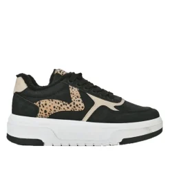 Baskets, Sneakers|STREET LIFE Baskets Femme Noir Motif Leopard
