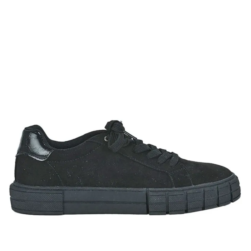 Baskets, Sneakers|STREET LIFE Baskets Femme Noir Unicolore