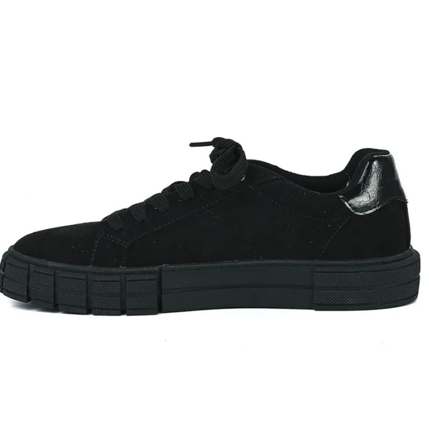 Baskets, Sneakers|STREET LIFE Baskets Femme Noir Unicolore
