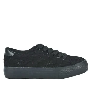 Baskets, Sneakers|STREET LIFE Baskets Femme Noir Velours Cotele
