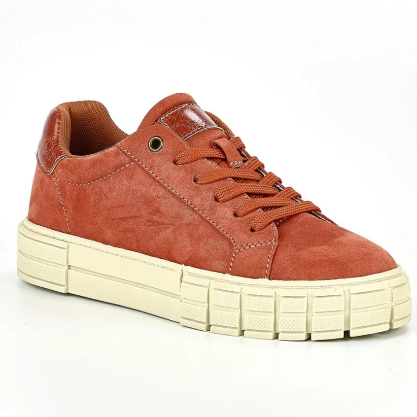 Baskets, Sneakers|STREET LIFE Baskets Femme Rouge Brique
