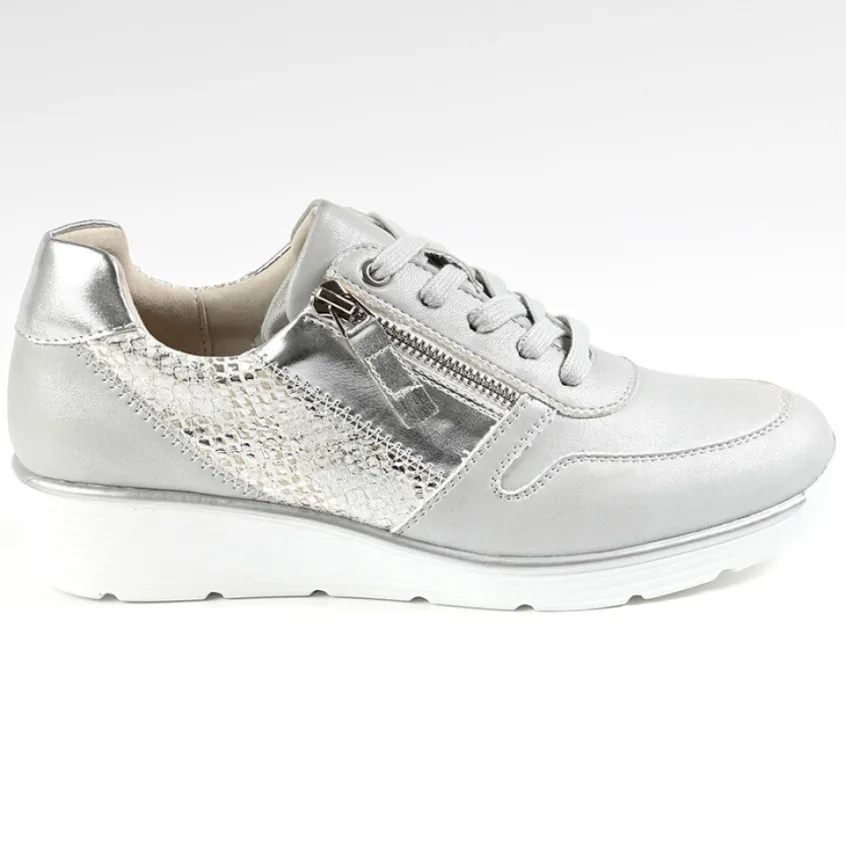 Chaussures Confort|SCALINA Baskets Femme Argente