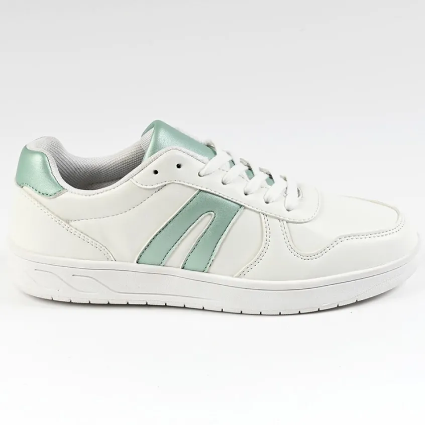 Baskets, Sneakers|STREET LIFE Baskets Femme Blanc/Vert